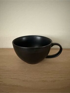 CB2 Matte Black Ceramic Oversized Mugs, set of 6